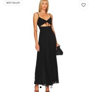 L*Space zuri black dress coverup cutout maxi Small